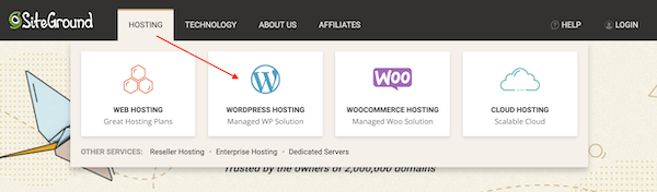 主機(jī)類型選擇WORDPRESS HOSTING