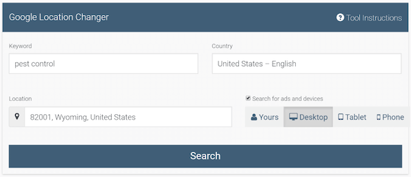 Google Location Changer (SERPs)